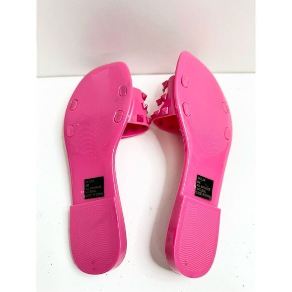 Dolce Vita Jelly Sandals Womens Size 5 Skylar Pink Spiked Slip On Slides - Picture 9 of 9